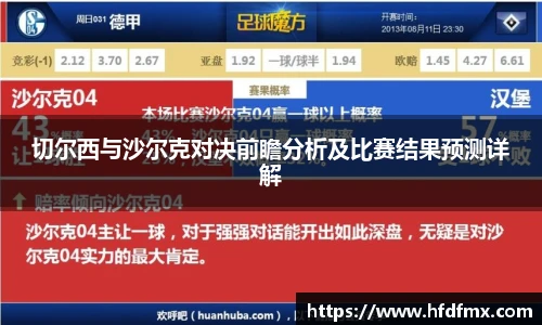 切尔西与沙尔克对决前瞻分析及比赛结果预测详解